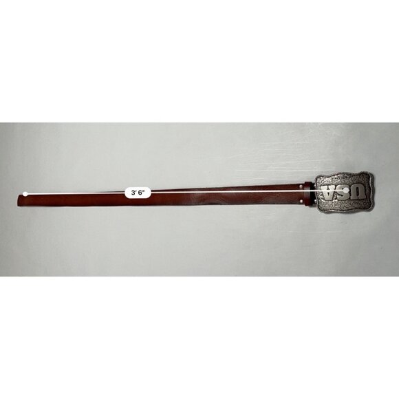 GUESS USA Genuine Leather Belt in Brown - Picture 3 of 6